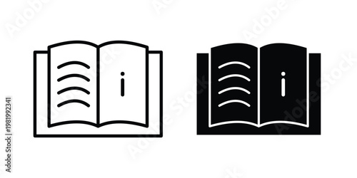 User guide icon editable vector pack. Black flat and line symbols