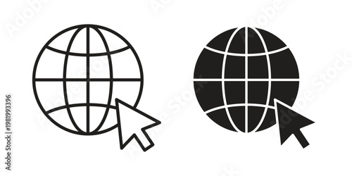 Website icon editable vector pack. Black flat and line symbols