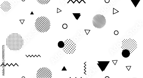 Retro hipster Memphis geometric seamless pattern vector illustration design