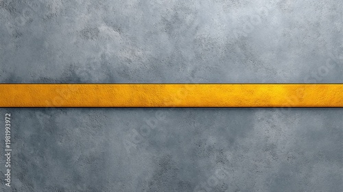 Abstract background featuring a subtle textured surface with a prominent golden stripe running horizontally across a gray backdrop for modern design use