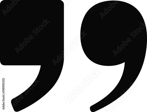 Minimalist black comma punctuation mark icon on white background for design and typography
