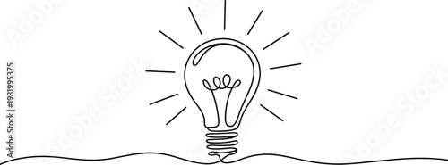 Hand-drawn lightbulb moment concept with bright idea spark and creative inspiration illustration