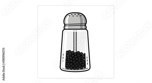 Salt shaker illustration on white background for culinary and design concepts