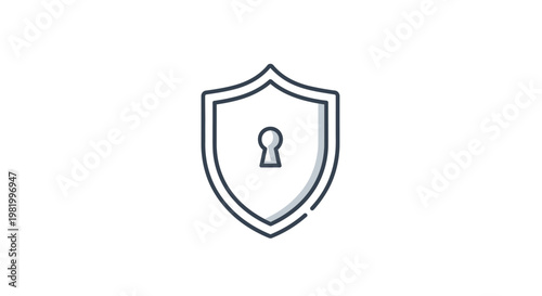 Shield icon with keyhole security and protection concept illustration