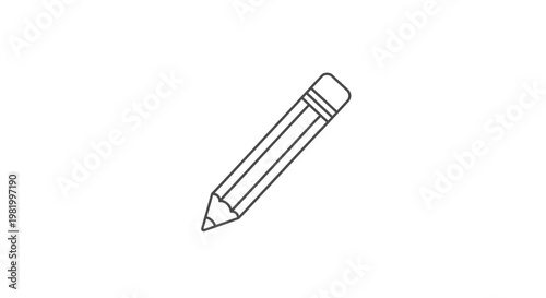 Simple pencil illustration on a white background representing writing and drawing