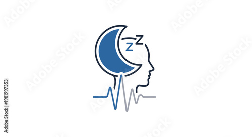 Sleep and mental health conceptual illustration of mind and rest