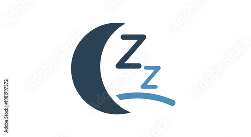 Sleep symbol with moon and letter z vector illustration concept