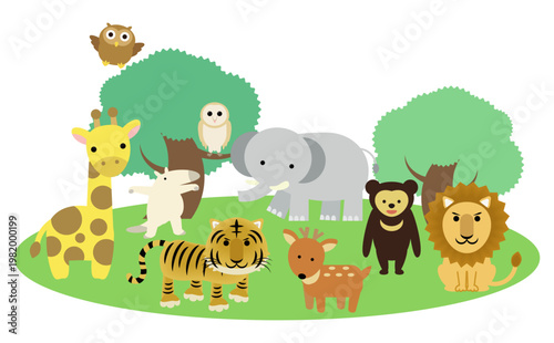 集合する動物たち