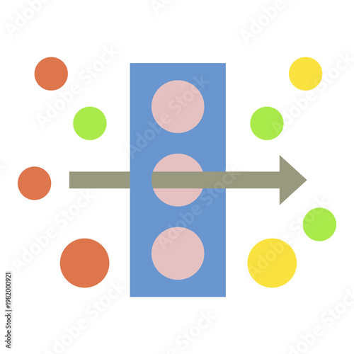 Water ion filtration outline vector icon