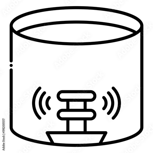 Ultrasonic Humidifier in Water Tank Vector Icon