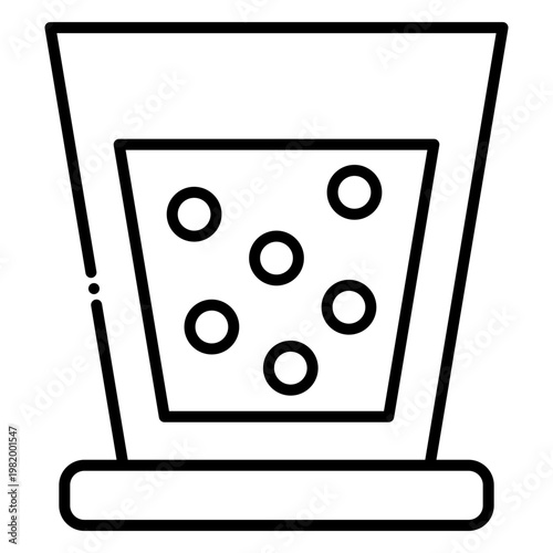 Glass of Sparkling Water with Bubbles Icon