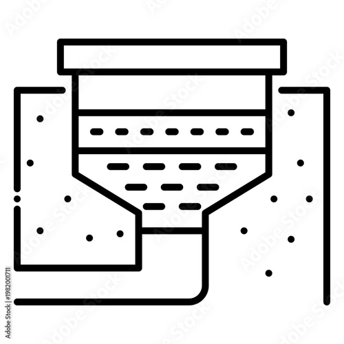 Grease Trap Outline Icon for Plumbing System