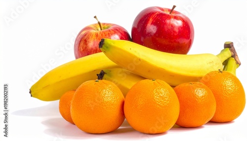 fruits on white background