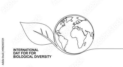 Earth Globe with Green Leaf.