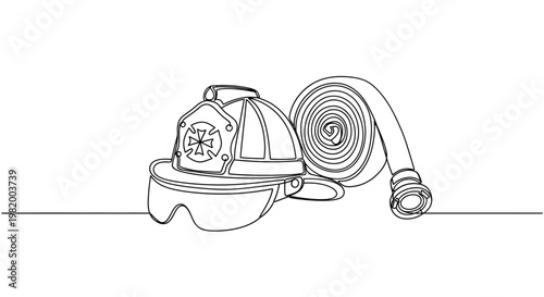 Firefighter equipment and safety gear.