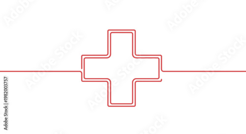 Red Cross Medical Symbol Sign.