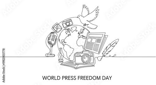 World Press Freedom Day Illustration Design.