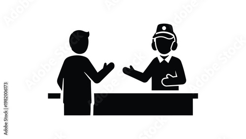 Customer service representative assisting a client.