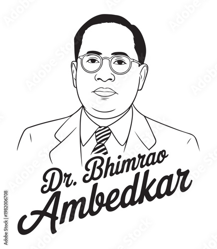 Dr. Bhimrao Ambedkar Portrait Illustration
