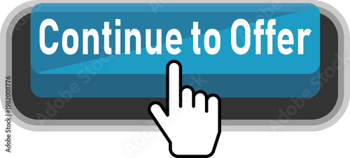 A finger pressing a continue to offer button on a smartphone screen isolated on transparent background