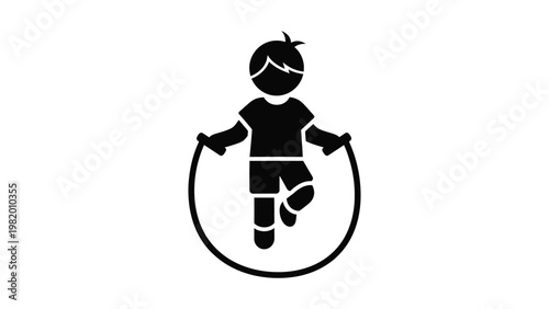 A child playing with a jump rope.