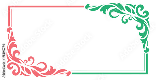 Elegant corner decorative border with intricate floral and geometric patterns