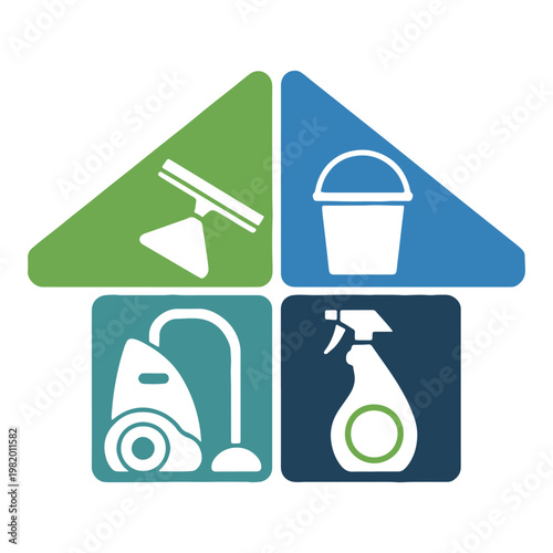 Essential cleaning tools and equipment icons