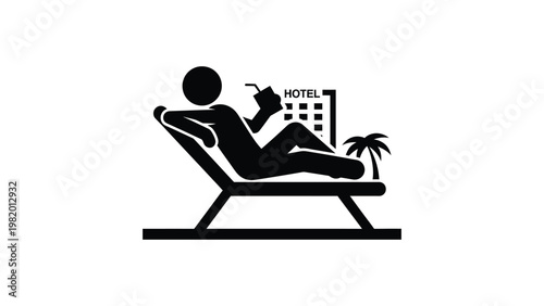 Relaxing on a tropical hotel vacation.