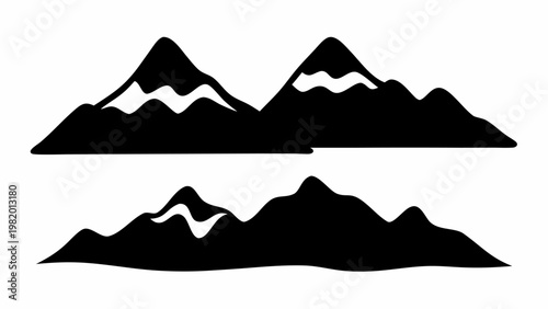 Layered mountain silhouettes with depth effect nature landscape graphics