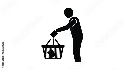 Person putting dog into shopping basket.