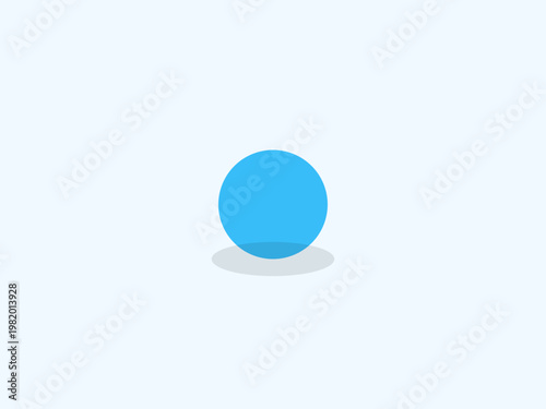 Abstract blue 3d glossy glass sphere vector illustration with a shiny crystal orb design on a blank round button icon element