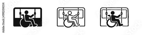 Accessible Train or Subway for Wheelchair Users Icon