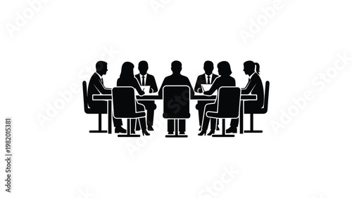 Business people sitting at a meeting table.