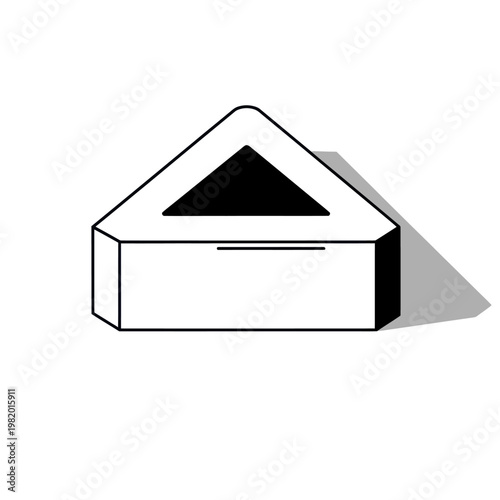 Triangular Prism with Triangular Hole - Geometric Shape Illustration.