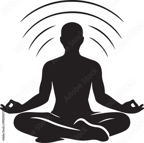 A person sitting in a meditative pose Vector