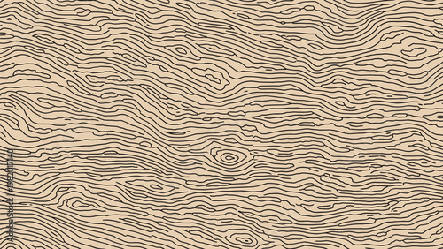 Detailed wood grain texture pattern shows organic lines and knots to represent natural timber materials for carpentry and design.
