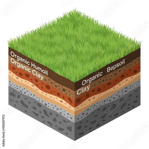 Soil Layers with Grass on Top.