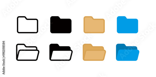 Folder and file icons, document organization icons