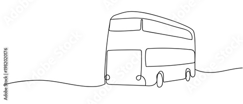 continuous line drawing of double decker buses vector illustration Editable stroke.