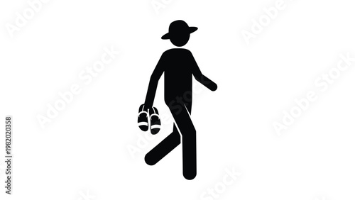 Man walking with a hat on.