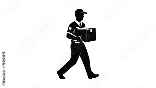 Delivery man carrying a package.