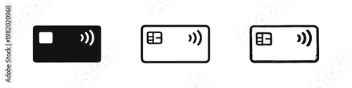 Contactless Credit Card Payment Icon Set