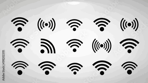 Set of wifi icons wireless technology symbols for digital communication