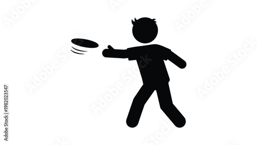 Boy playing with a flying disc.