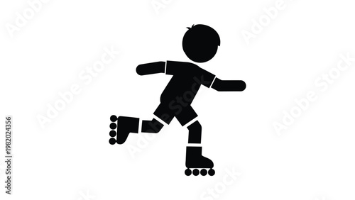 A person wearing roller skates silhouette.