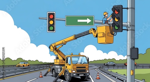 Traffic Light Maintenance - A Roadside Repair.