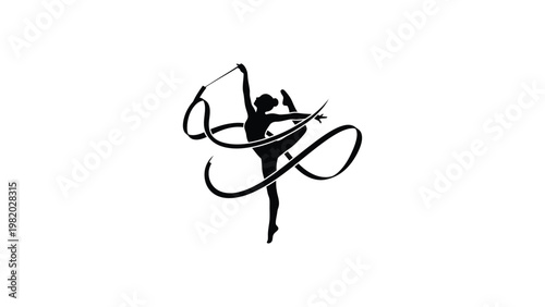 Silhouette of a dancer performing with ribbons.