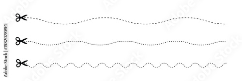 Rectangular shape with dashed cut here line for coupon, discount, sale ticket. dotted rectangle clipart. Dotted figures isolated on white background. Vector illustration. Eps file 10 .