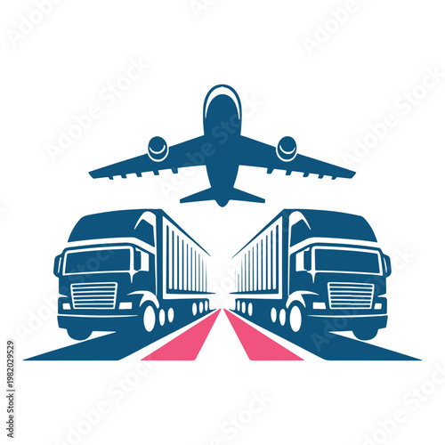 Air and land transportation symbolizing global logistics and cargo movement