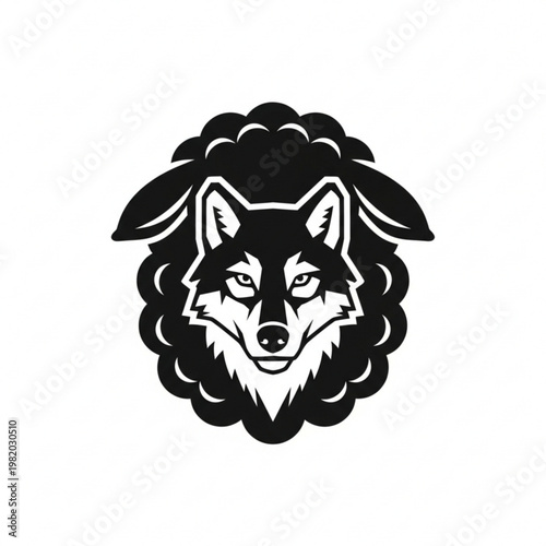 Wolf in Sheep's Clothing Minimalist Vector Graphic Icon